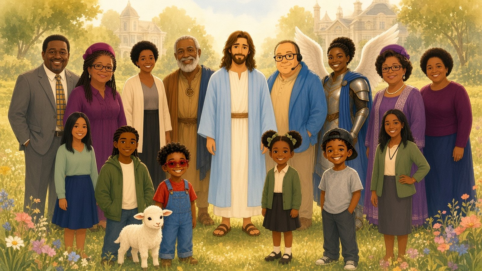 The cast of JC's TRAP House in a group school photo
