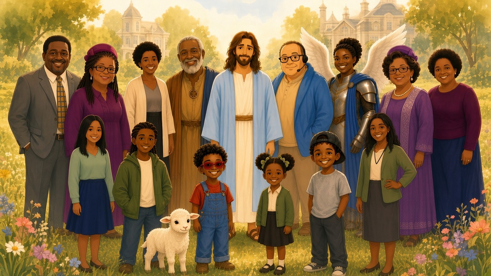 The cast of JC's TRAP House in a group school photo